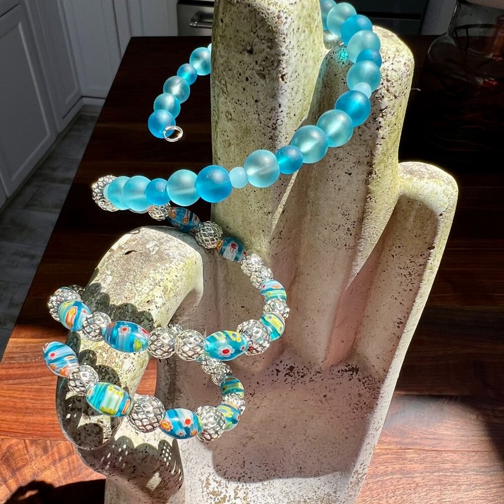 FINAL!  Beautiful Single Wrap Blue Bangle or Ankle Bracelet